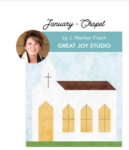 Our Town Block of the Month  – January 2026 – Chapel Block Kit - Riley Blake Designs | 12-Month Quilt Block Subscription