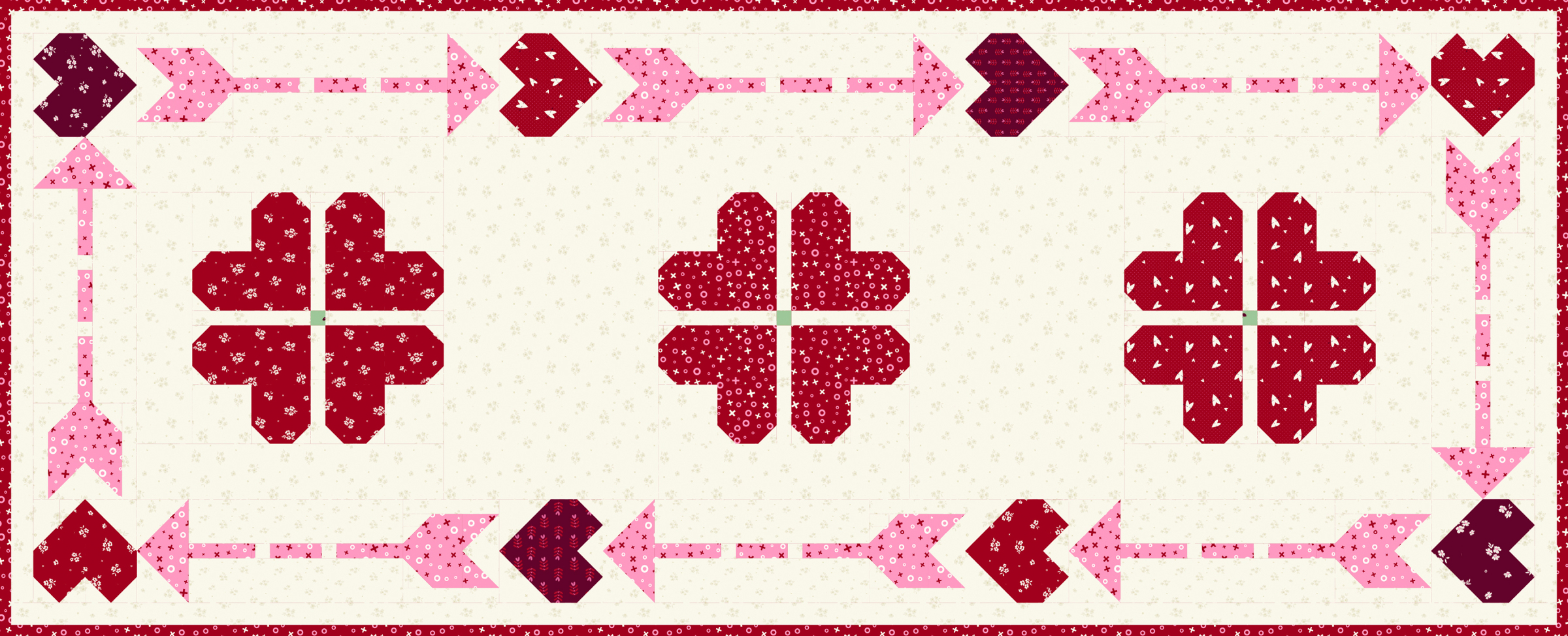 Cupid’s Presence Table Runner Kit by Sandy Gervais – Riley Blake Designs - copy