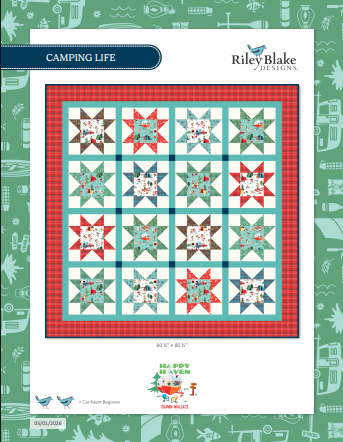 Camping Life Quilt Kit – Riley Blake Designs – Happy Haven Collection – Throw Quilt Kit – Camping Quilt Pattern – Beginner Friendly Quilt