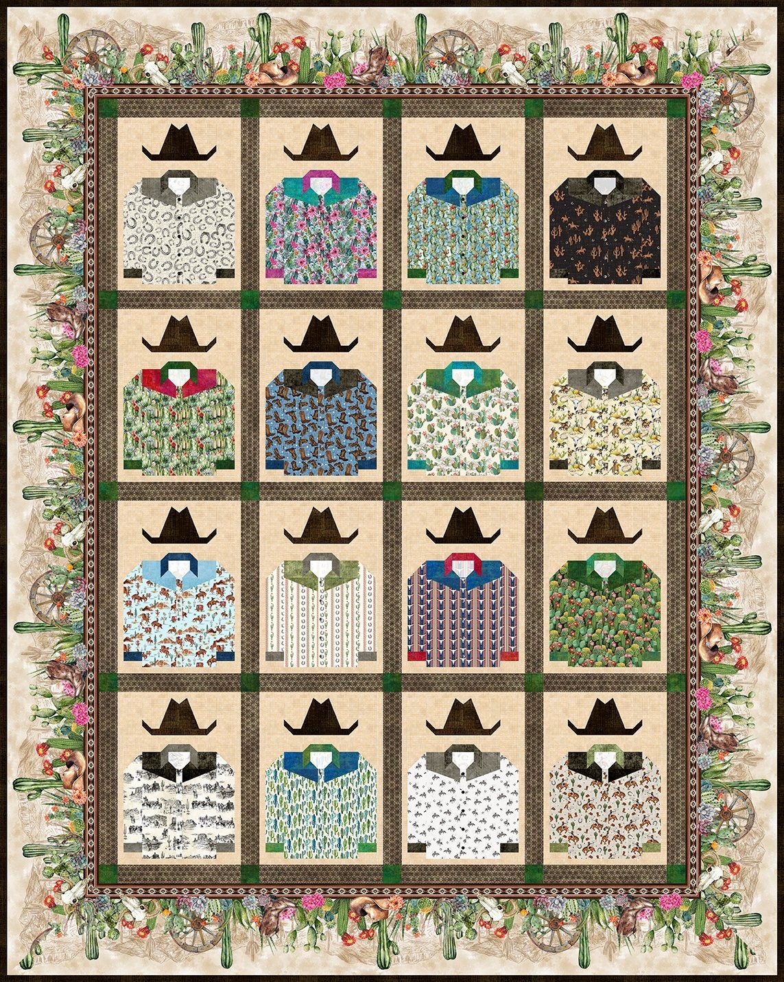 Ready for the Rodeo Quilt Pattern – Western Shirt Quilt 63 x 79