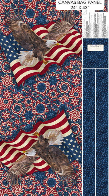 Stars and Stripes 14 Tote Bag Panel by Northcott - 24 x 43 6731