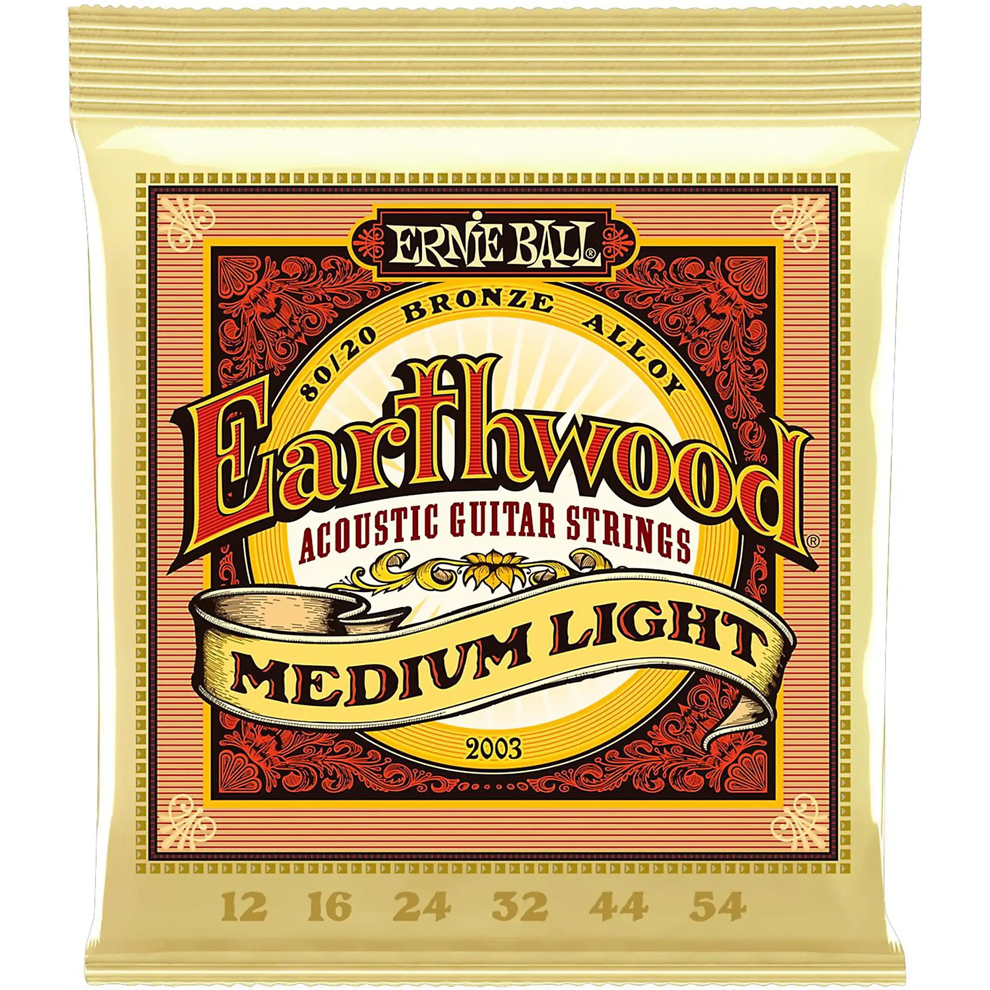 Ernie Ball 2003 AGS Earthwood Med-Light 80/20 Bronze Acoustic Guitar Strings 12-54