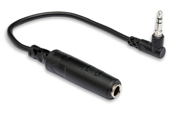 Hosa MHE-100.5 Right-angle 3.5mm TRSM to 1/4 TRSF Adapter Cable