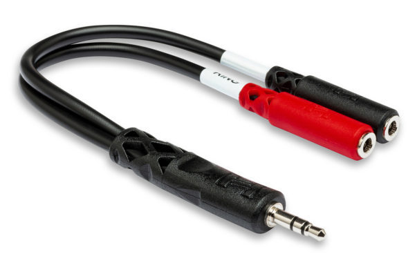 Hosa YMM261 3.5mm TRSM to Dual 3.5mm TSF Stereo Breakout Cable 