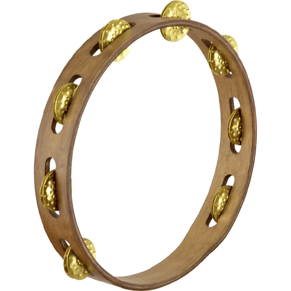 Meinl TA1VWB 10 Vintage Wood Tambourine Hammered Brass Jingles
