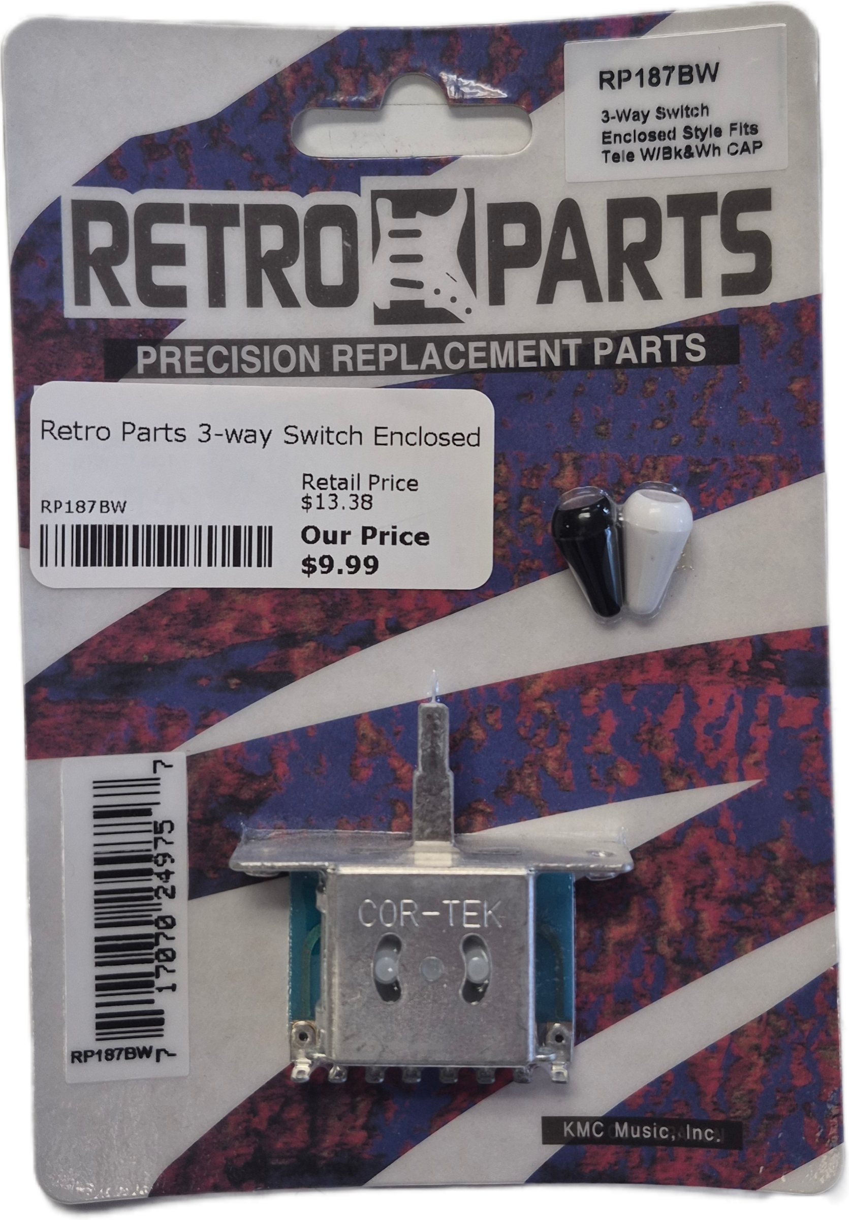 Retro Parts 3-way Switch Enclosed Style fits Tele w/black and white cap