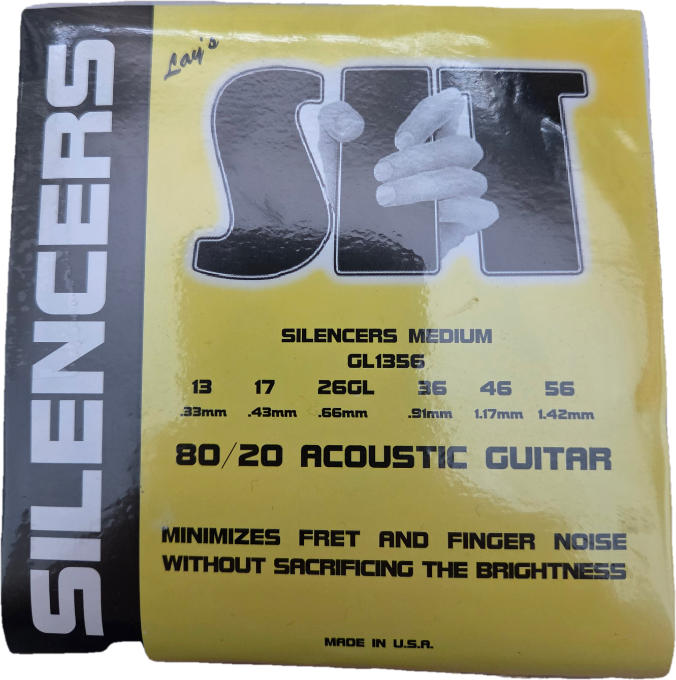 S.I.T. GL1356 Medium Silencer Semi-Flat 80/20 Acoustic Guitar Strings 13-56