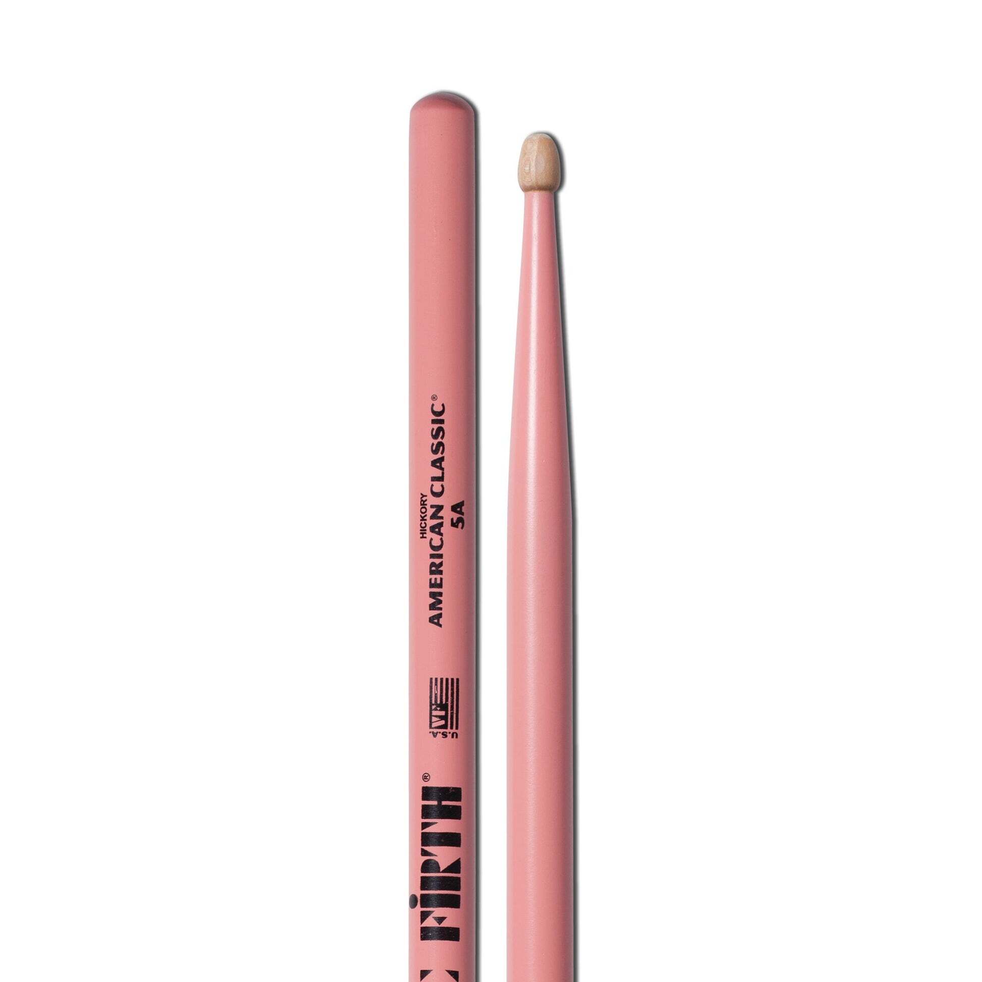 Vic Firth 5AP American Classic Hickory 5A Pink Wood Tip  Drum Stick
