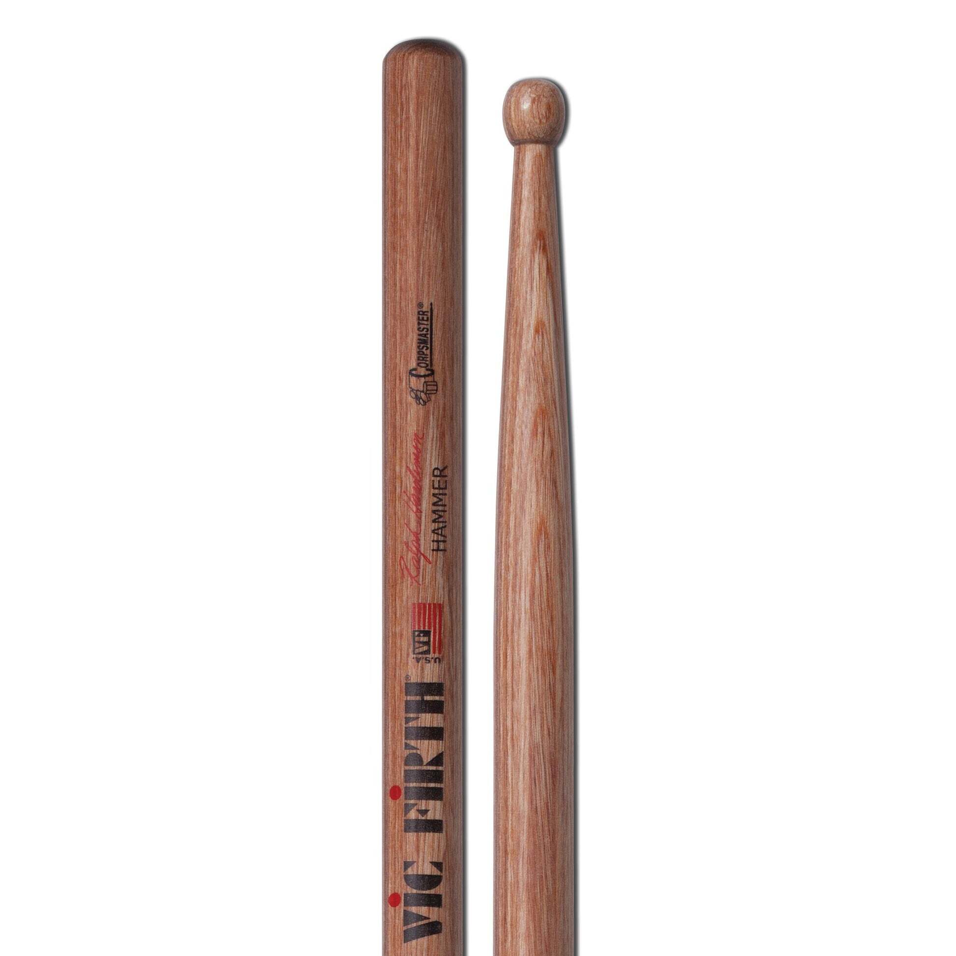 Vic Firth SRH2 Corpsmaster Signature Ralph Hardimon Hammer Birch  Wood Tip Drum Stick