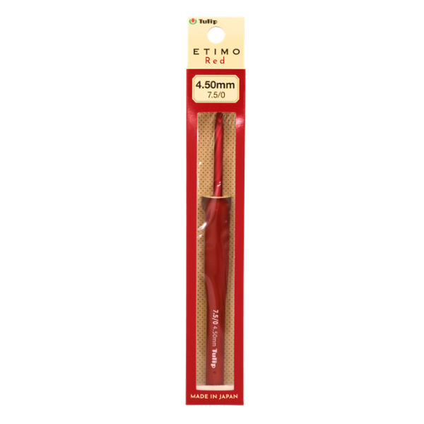 TED-075e ETIMO Red Crochet Hook with Cushion Grip 7.5/0  4.50mm