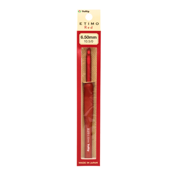 TED-105e ETIMO Red Crochet Hook with Cushion Grip 10.5/0  6.50mm