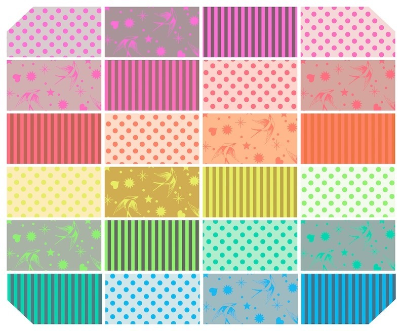 Tula Pink Neon True Colors - 10 x 10 Squares