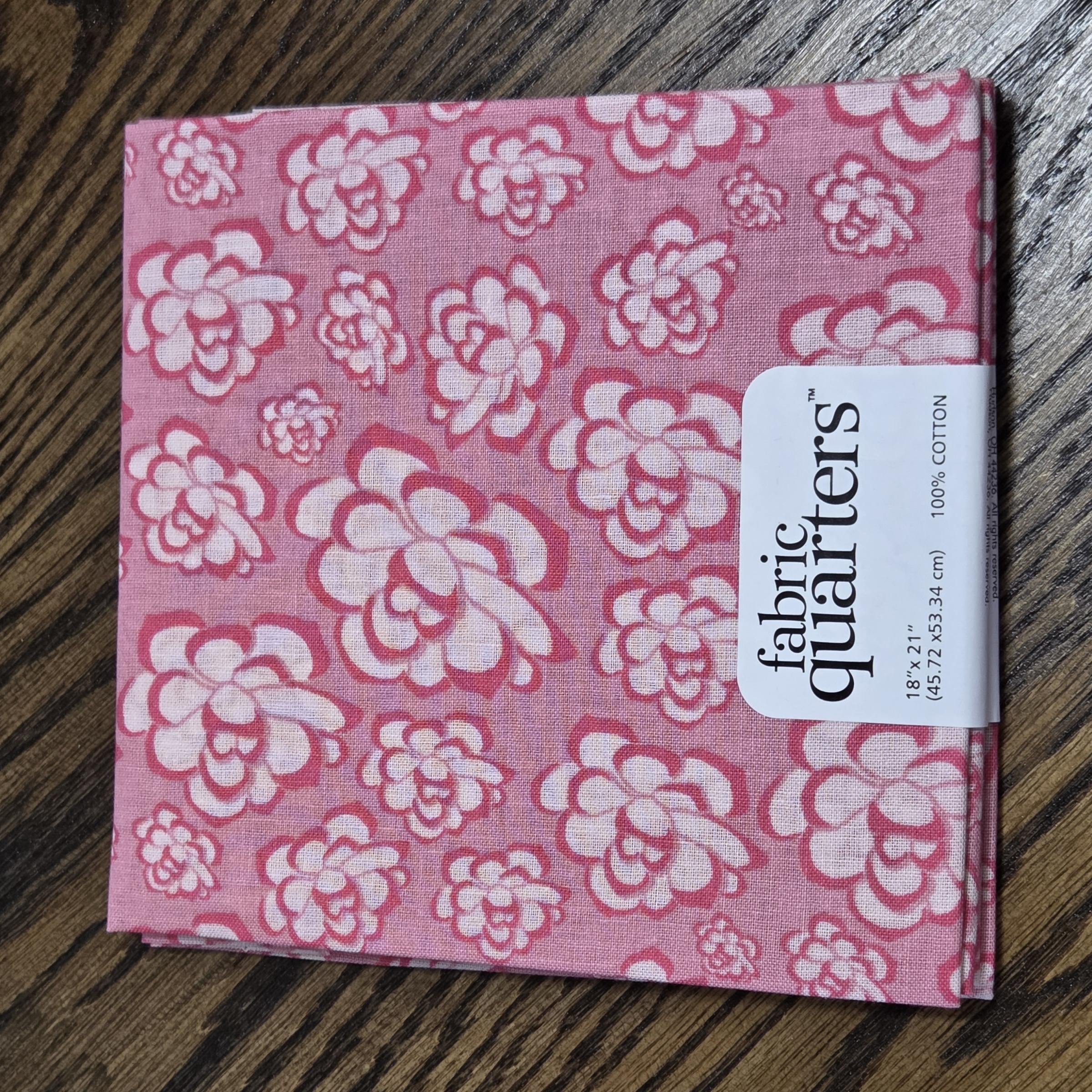 Paintbrush Studio - Fat Quarter 18 x 21 - Pink Floral Geode - #FQ7784911-B Pink