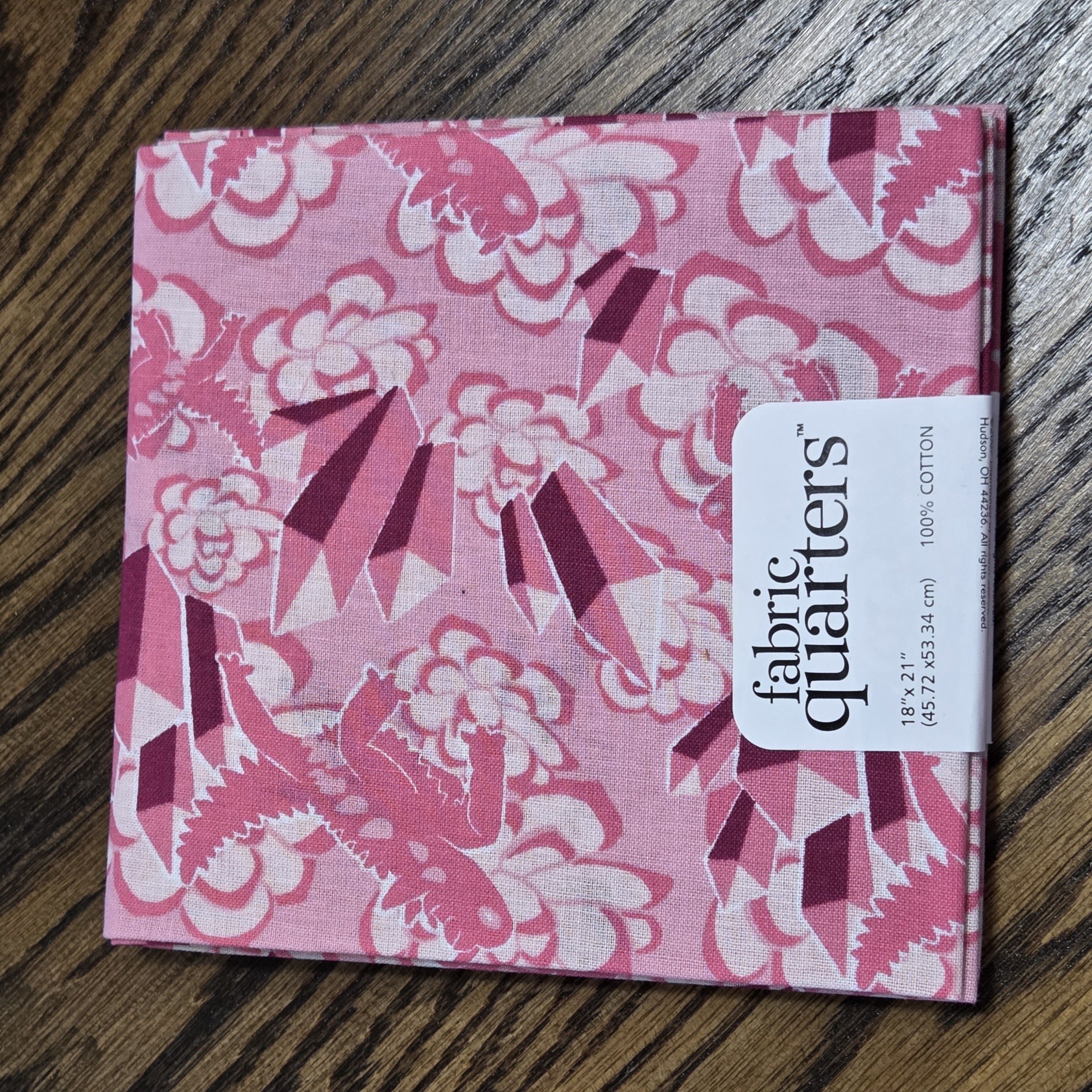 Paintbrush Studio - Fat Quarter 18 x 21 - Pink Floral Geode - #FQ7784911-C Pink