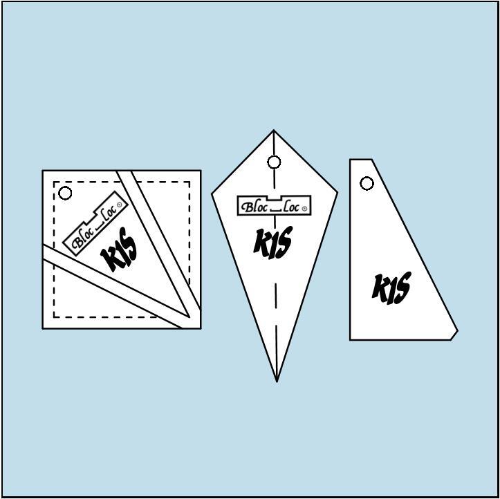 SALE * Bloc Loc - Ruler - Kite in A Square Ruler 3 Set, Includes 3 rulers