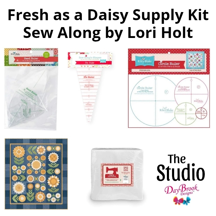 * PRE-ORDER * Lori Holt Quilt Fresh as a Daisy Sew Along SUPPLY SET - Denim & Daisy Coll