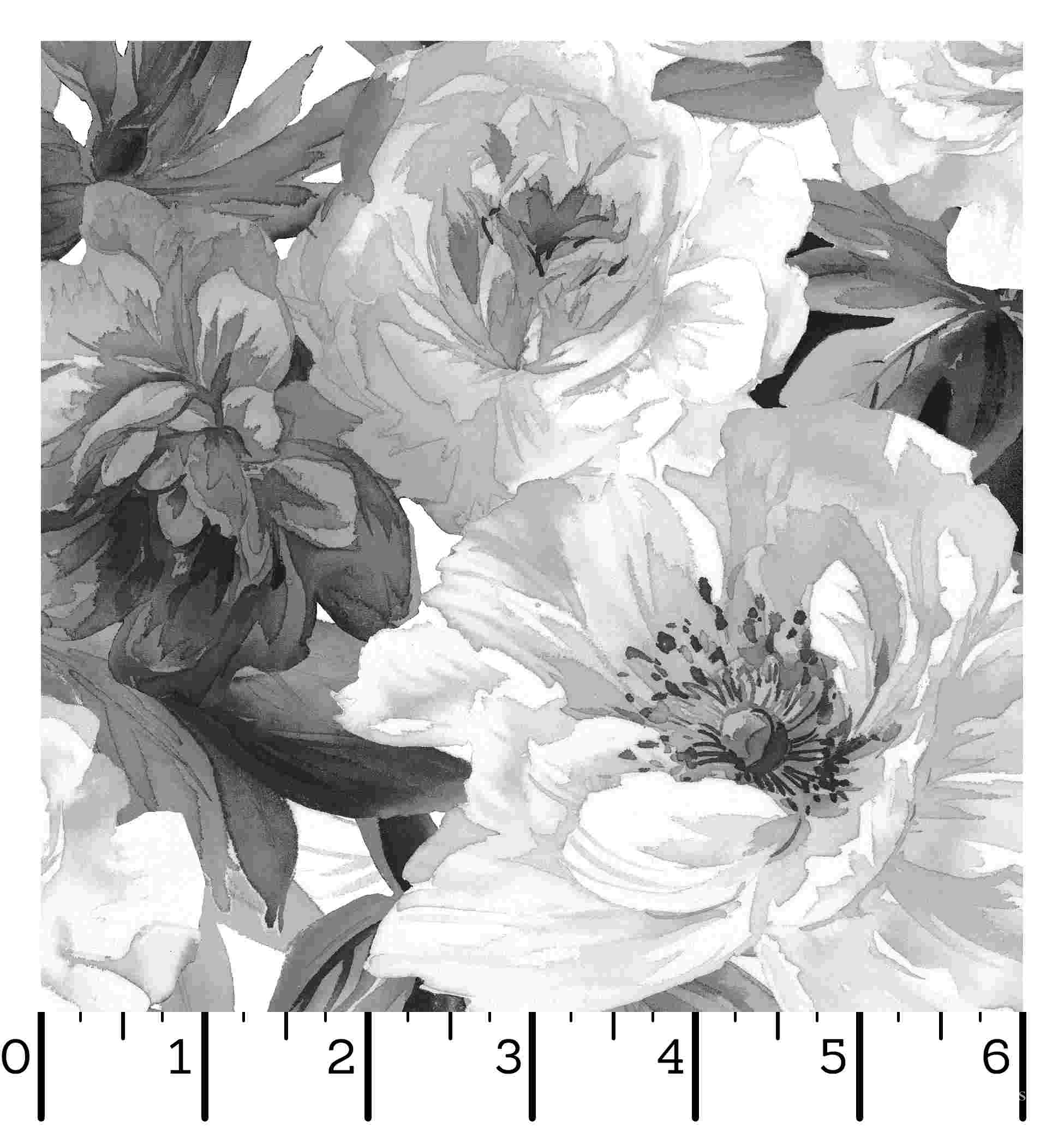  Moonlit Walk Collection - Watercolor Floral - Black/White