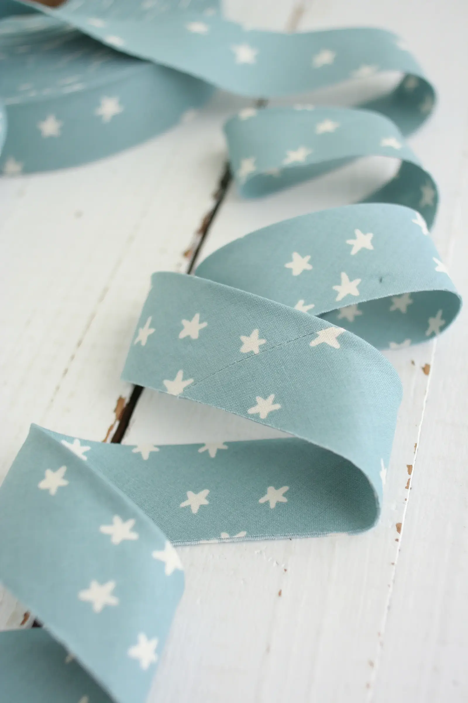 Premade 2.5 Bias Quilt Binding | Starry Soft Blue, By 1 Yard