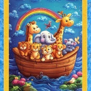 Ark Adventure Noah’s Ark Fabric Panel | Marshall Dry Goods  Product Description: