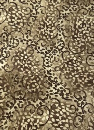 Grace Pullen Scroll Floral Batik Remnant 25 x 21 Inches by South Seas Imports