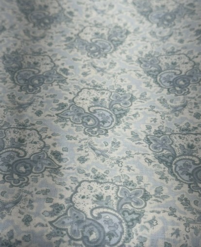 Light Green & Ivory Paisley Floral Fabric – Tonal Vintage Blender (44” Wide)