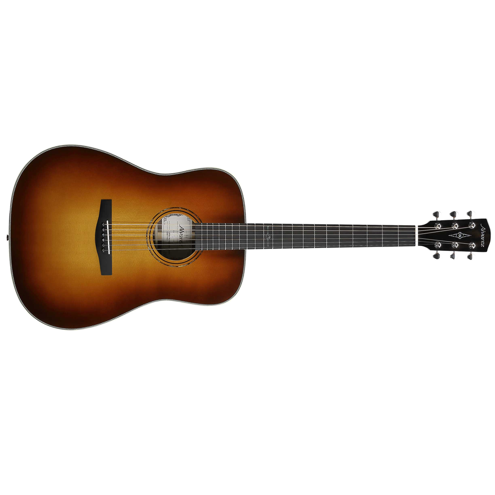 Alvarez LD70E-HERRINGBONE-SS All Solid Laurete Herringbone Binding Dreadnought Acoustic Elctric Guitar  - Sunset Burst w/ FlexiCase