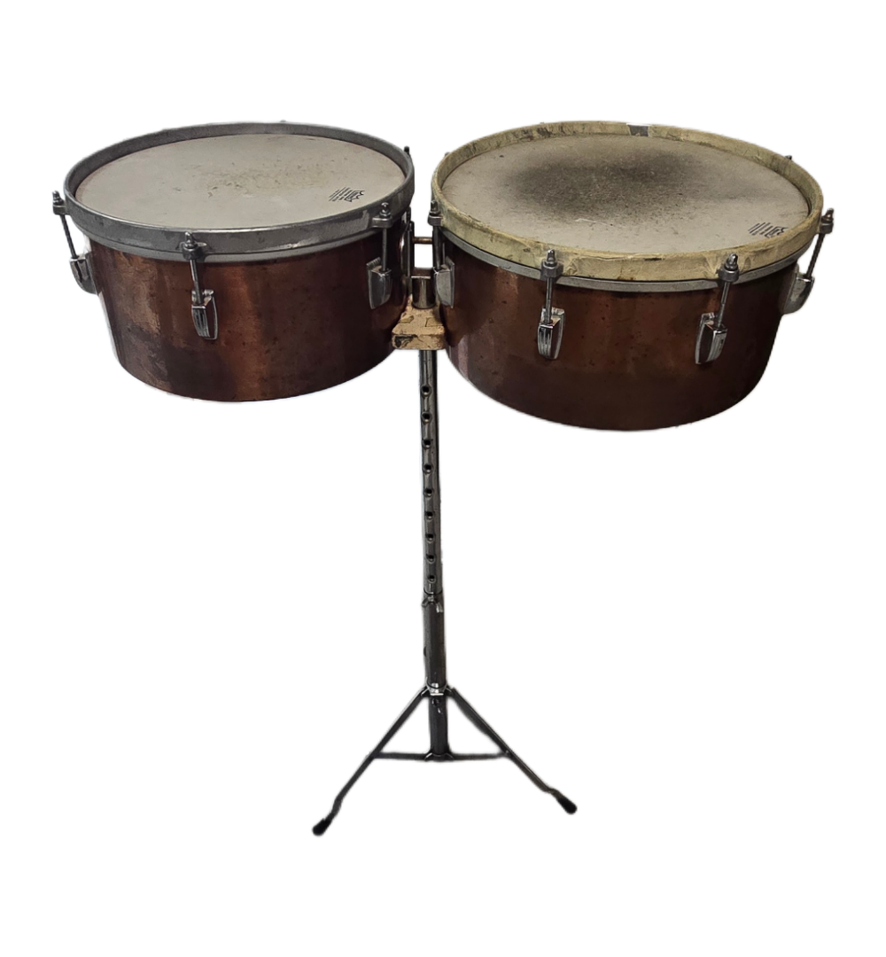 Ludwig LUDTIMB-U (USED) Vintage 1968 Copper-Plated Timbales with Sticks