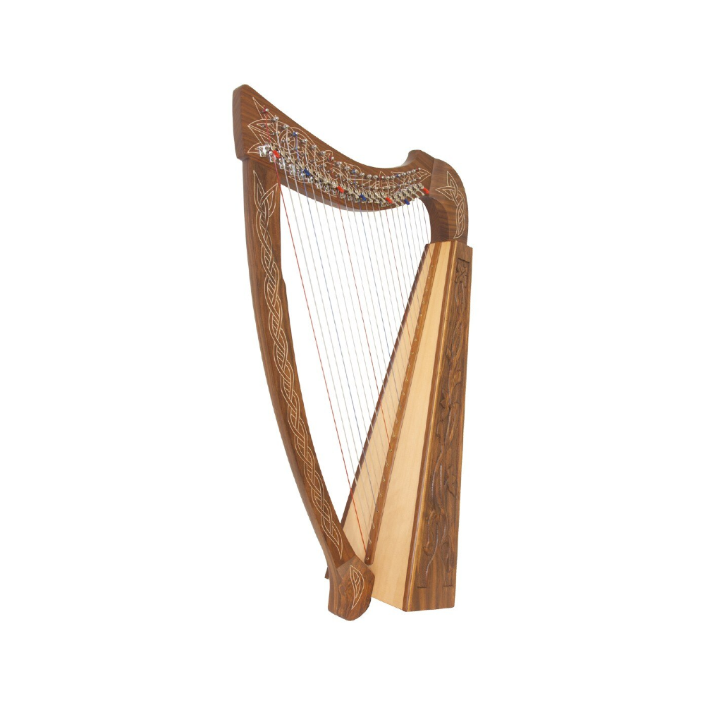 Roosebeck HTHAC-V-U (USED) 22-String Heather Harp Chelby levers - Vine Engraved Inlays w/ Carrying Bag & Tuning Wrench