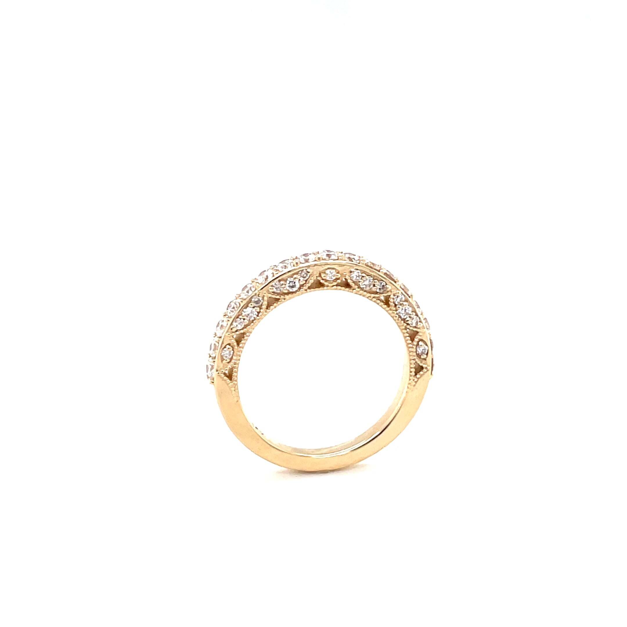 14K Yellow Gold Wedding Band with Lab Grown Diamonds at .75ct. T.W.