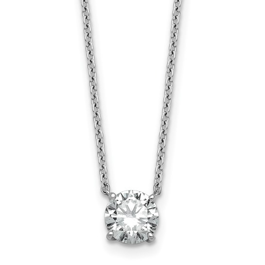 14k White Gold 1 carat Lab Grown Diamond VS1/F 15 inch Solitaire Necklace