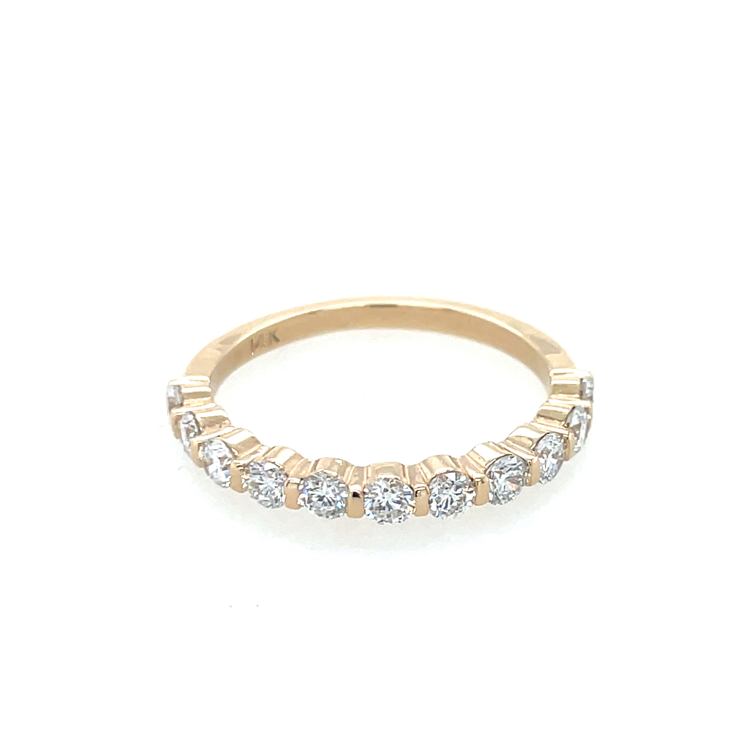 14k White Gold Wedding Band with .55ct total weight Lab Grown Diamonds VS2/G