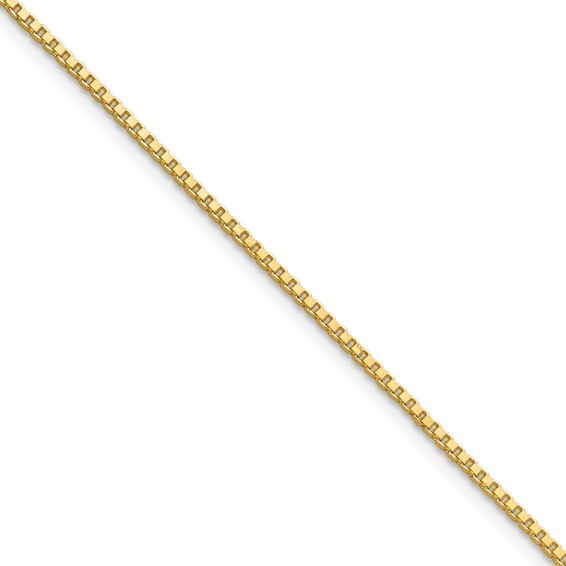 14k Yellow Gold .8mm Mirror Box Chain with Spring Ring Clasp, 20