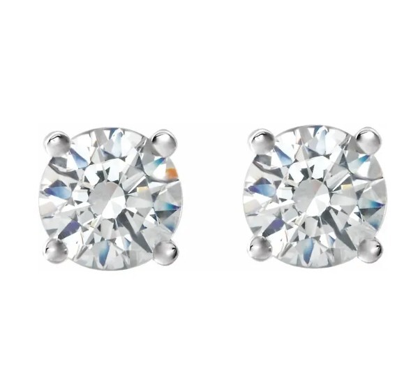 3.06Ct. T.W. Lab Grown Diamond Stud Earrings Set in 14K White Gold.