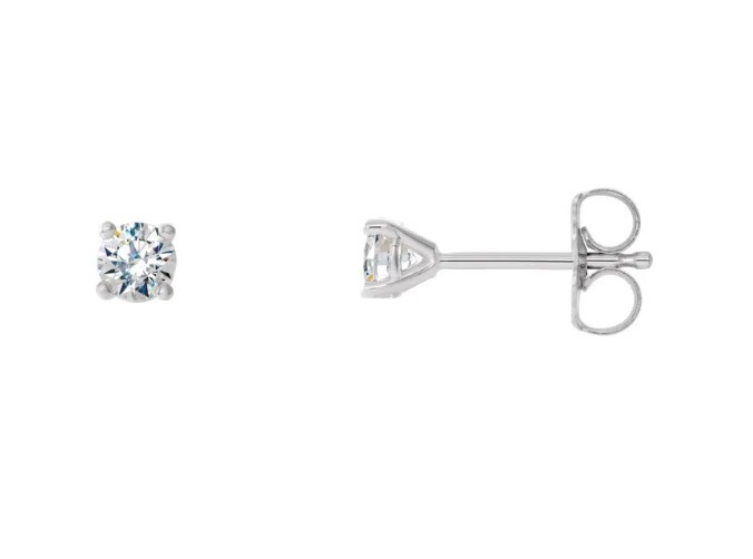 Lab Grown Diamond Stud Earrings 1/5ct Total Weight VS1/F 14k White Gold