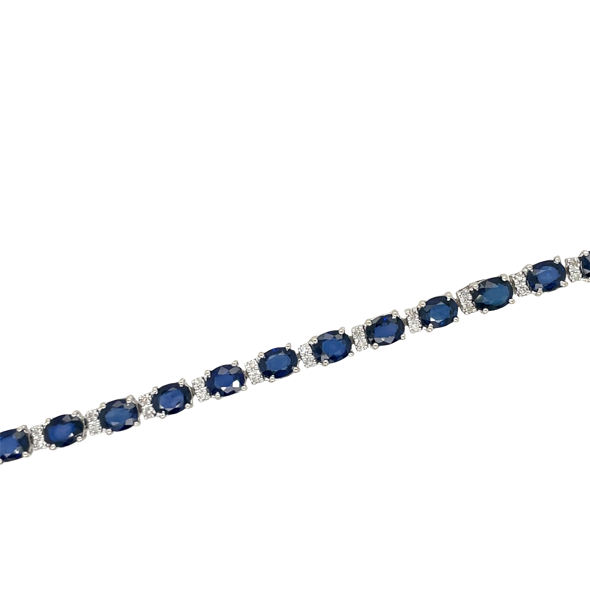 Sapphire Bracelet (approx. 12.10ct Total Weight) in 14k White Gold 7.5