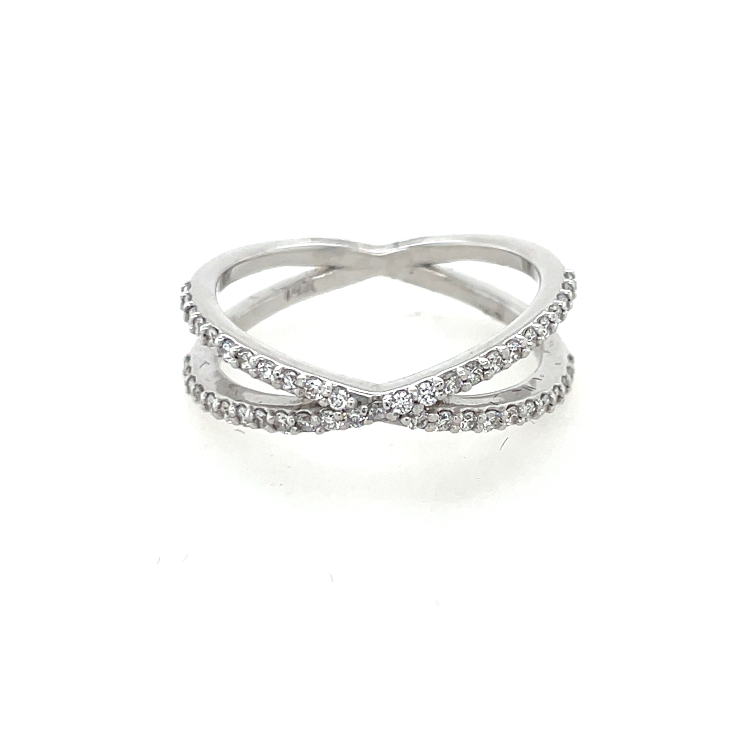 .40ct. T.W. Lab Grown Diamond Criss Cross Band in 14K White Gold.