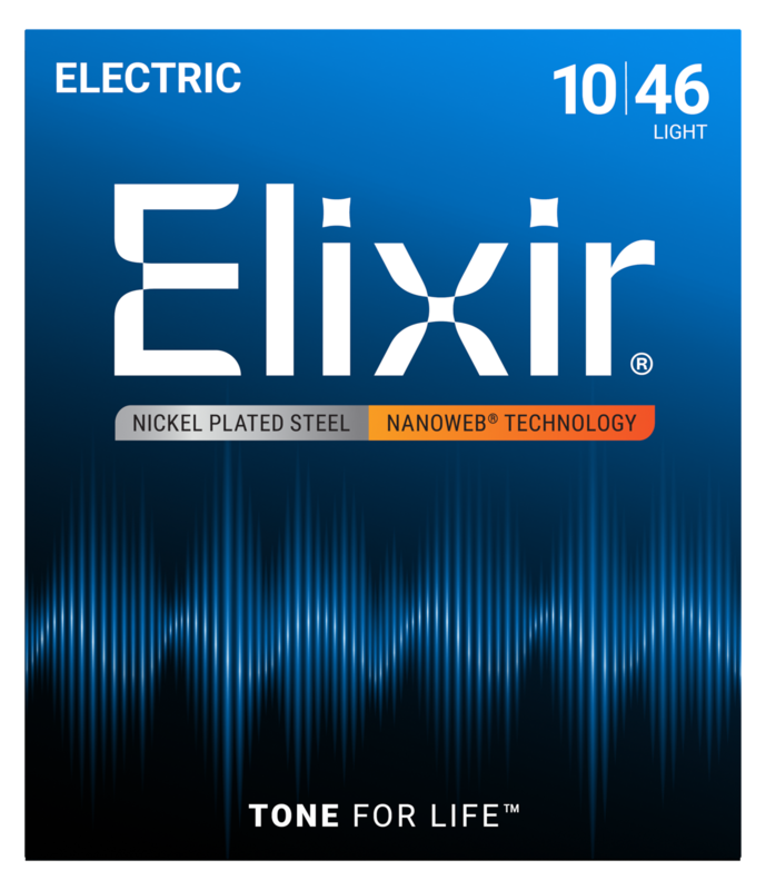 Elixir Nanoweb Coated Electric Guitar Strings w/ Anti-Rust Plated Plain Steels Light (10-46)