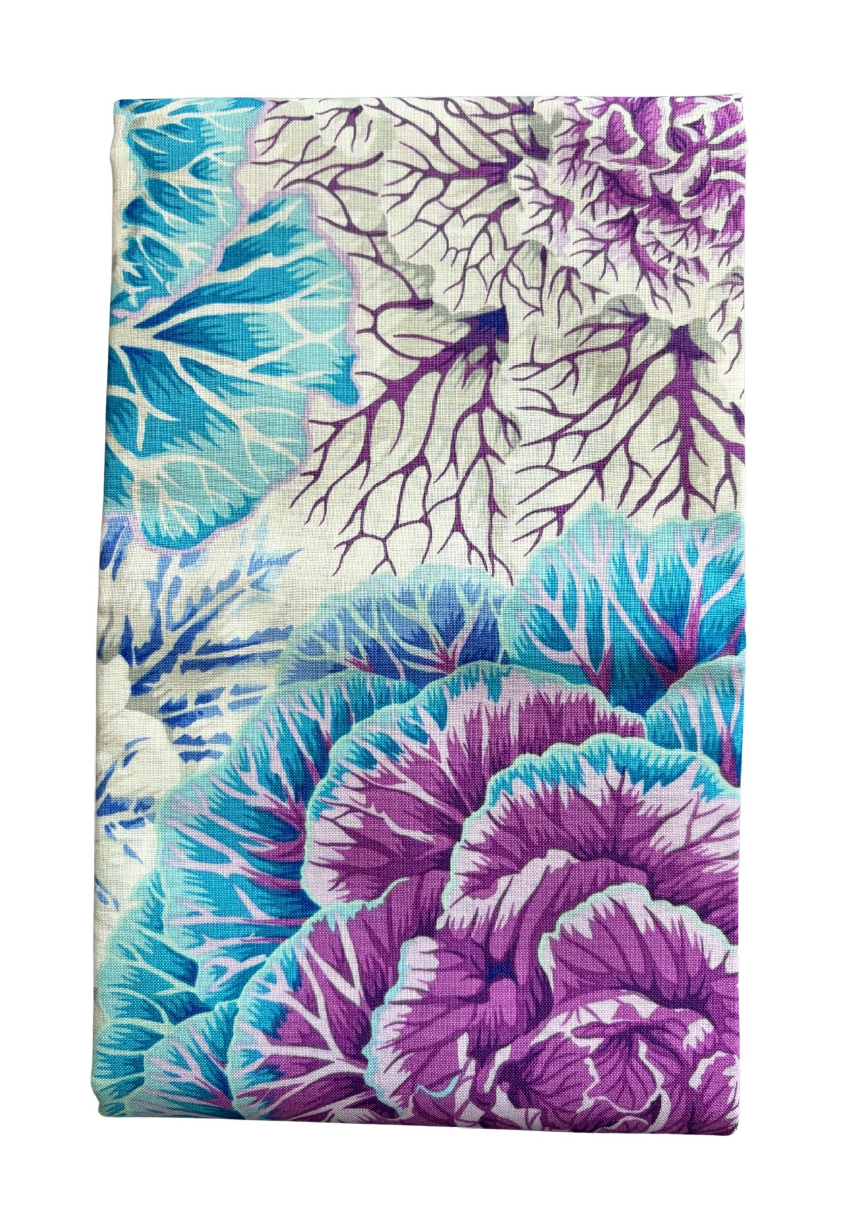 Blue/Purple Large Floral Quilt Fabric | Kaffe Fassett for Free Spirit Fabrics Brassica | 1 Yard Precut