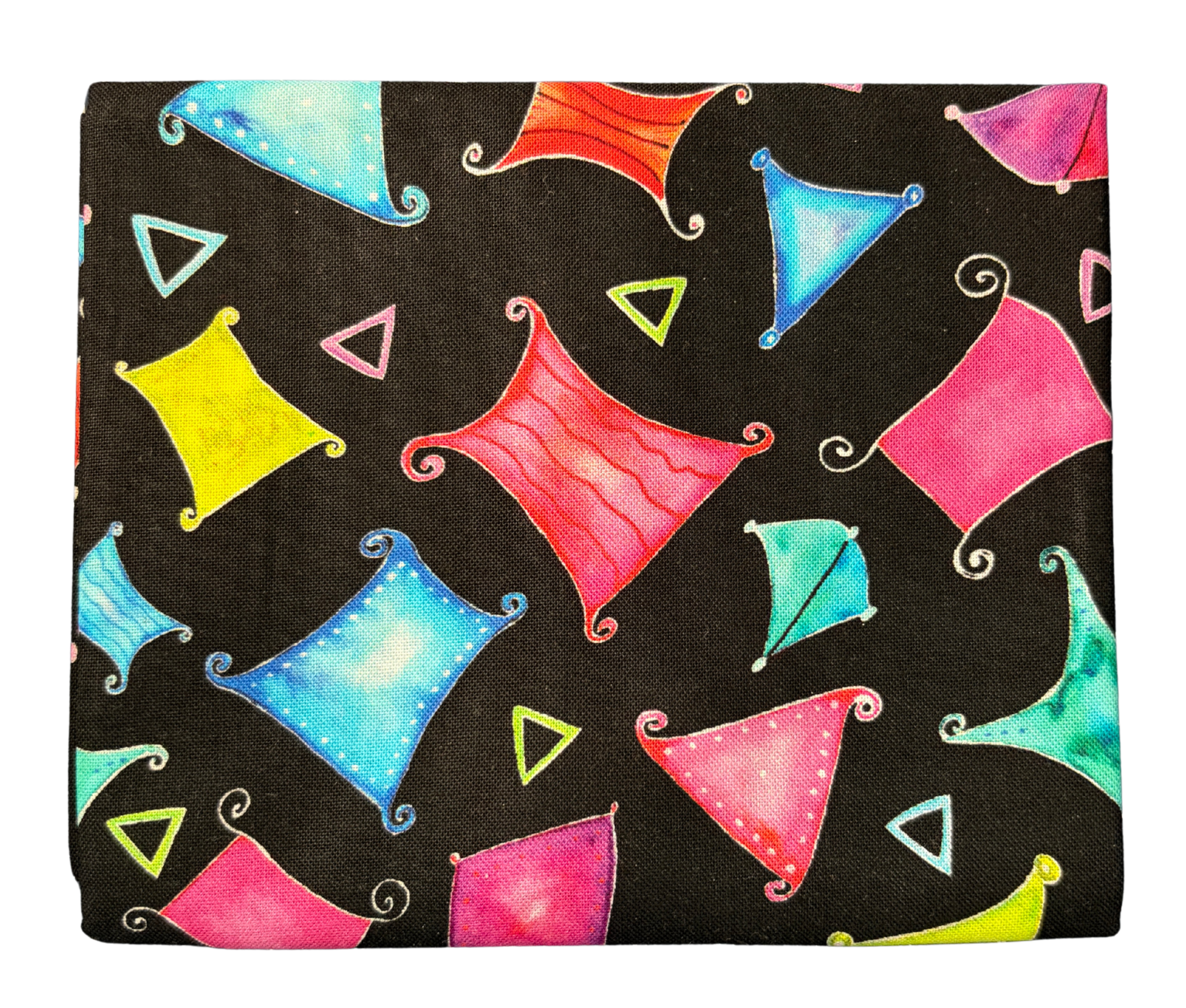 Fat Quarter | Benartex Color and Light Collection | Multi Colored on Black Quilt Fabric