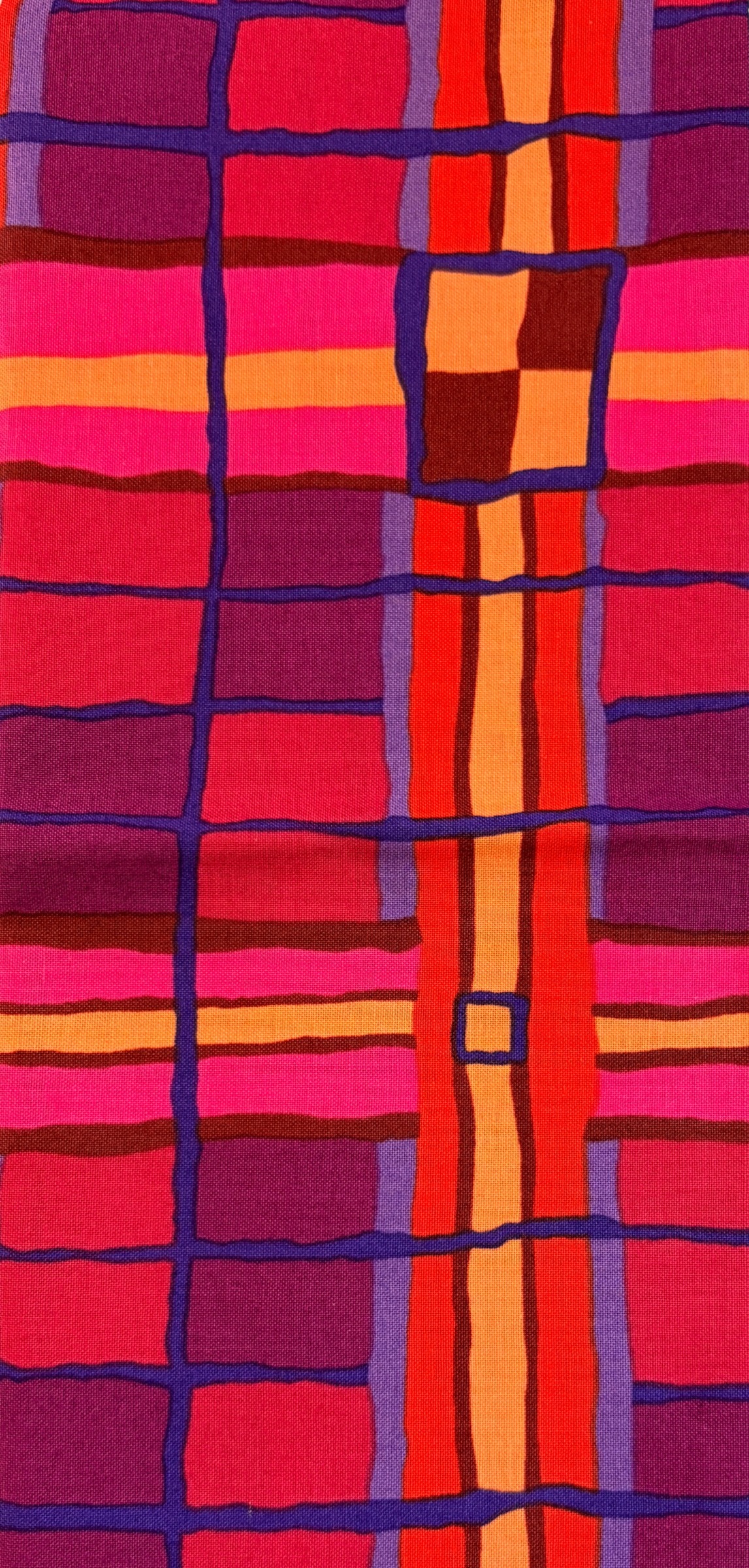 Fat Quarter | Free Spirit Kaffe Fassett Multi-Colored Modern Plaid Quilt Fabric