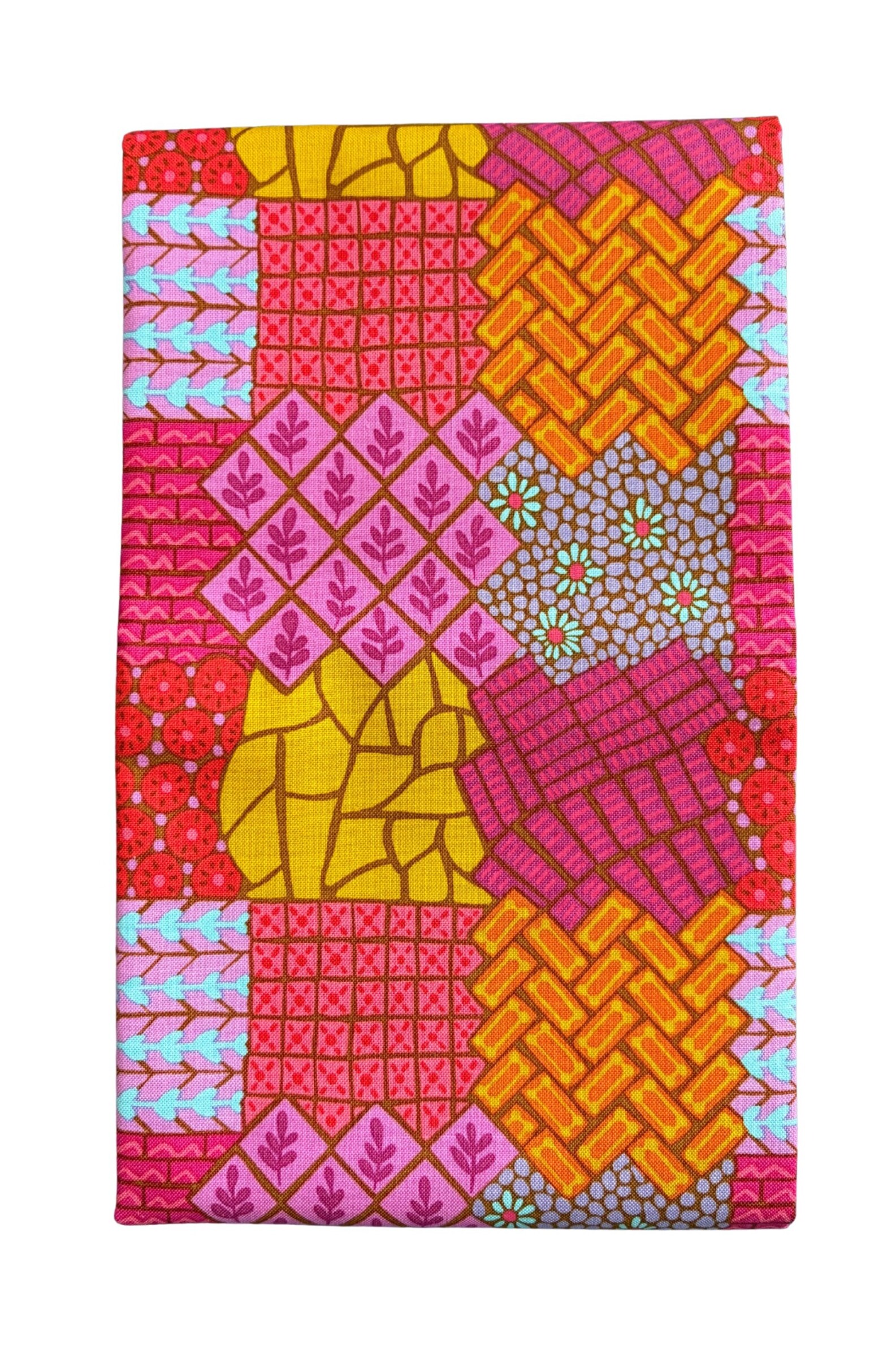 Gold/Purple/Pink Walkway Quilt Fabric | Free Spirit Fabrics Our Fair Home | 1 Yard Precut