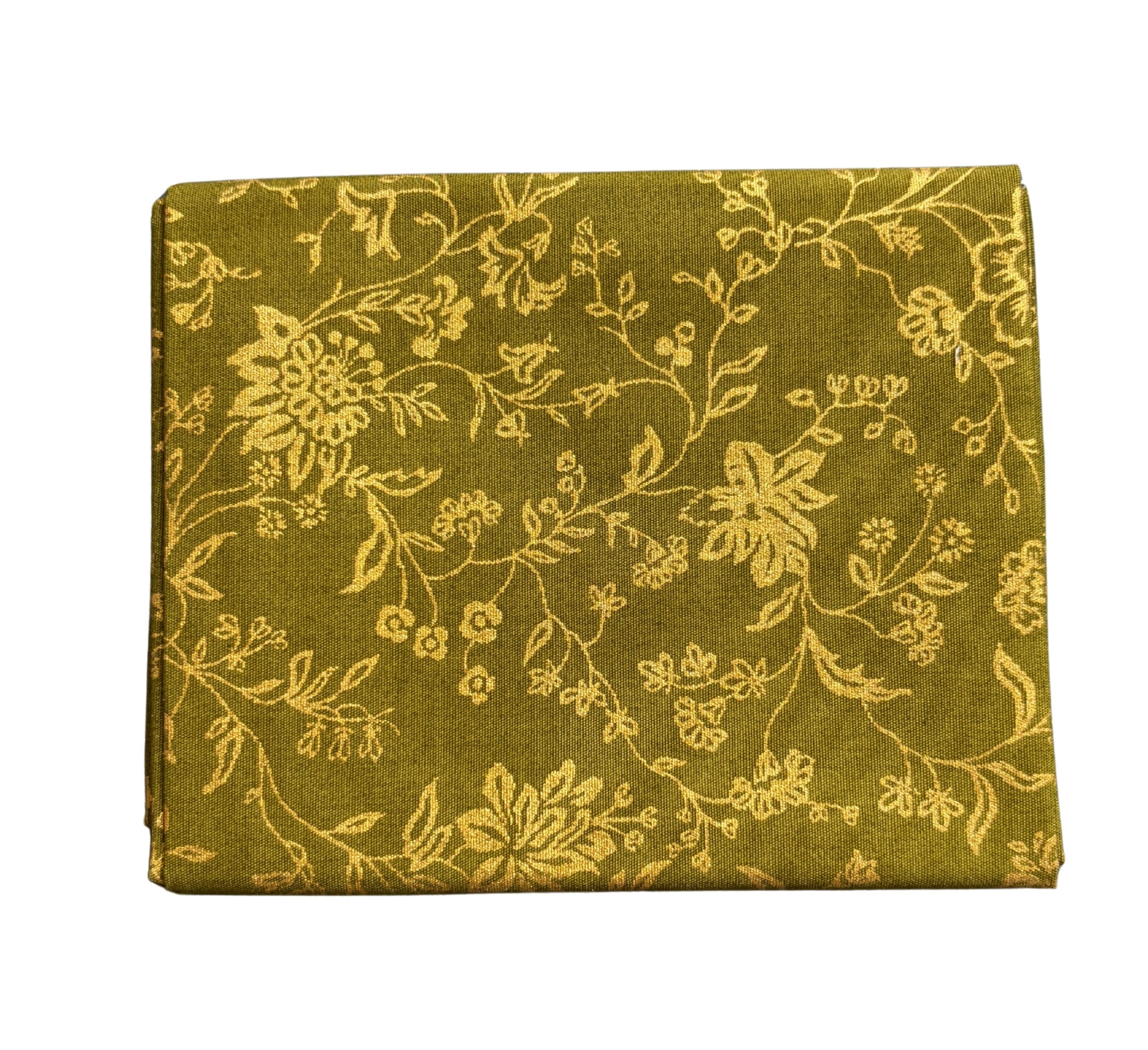Green/Gold Floral Blender Quilt Fabric | Benartex Harvest Keepsakes Collection | Garden Elegance Fat Quarter