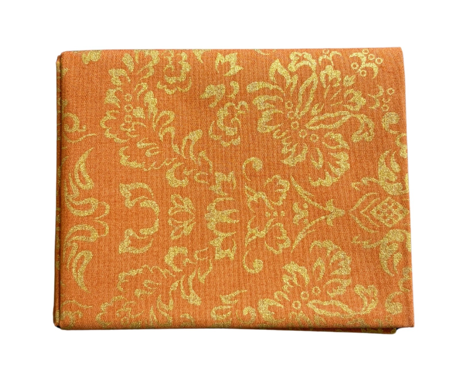 Orange/Metallic Gold Floral Blender Quilt Fabric | Benartex Harvest Keepsakes Collection | Garden Elegance Fat Quarter