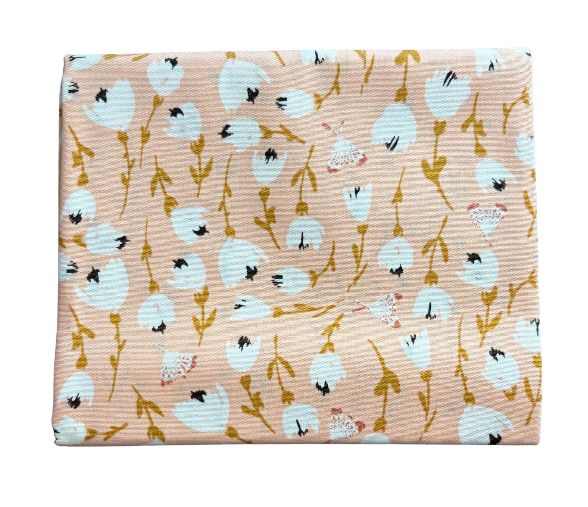 Peach/White/Black Floral Quilt Fabric | AGF The Open Road Collection | Half Yard Precut