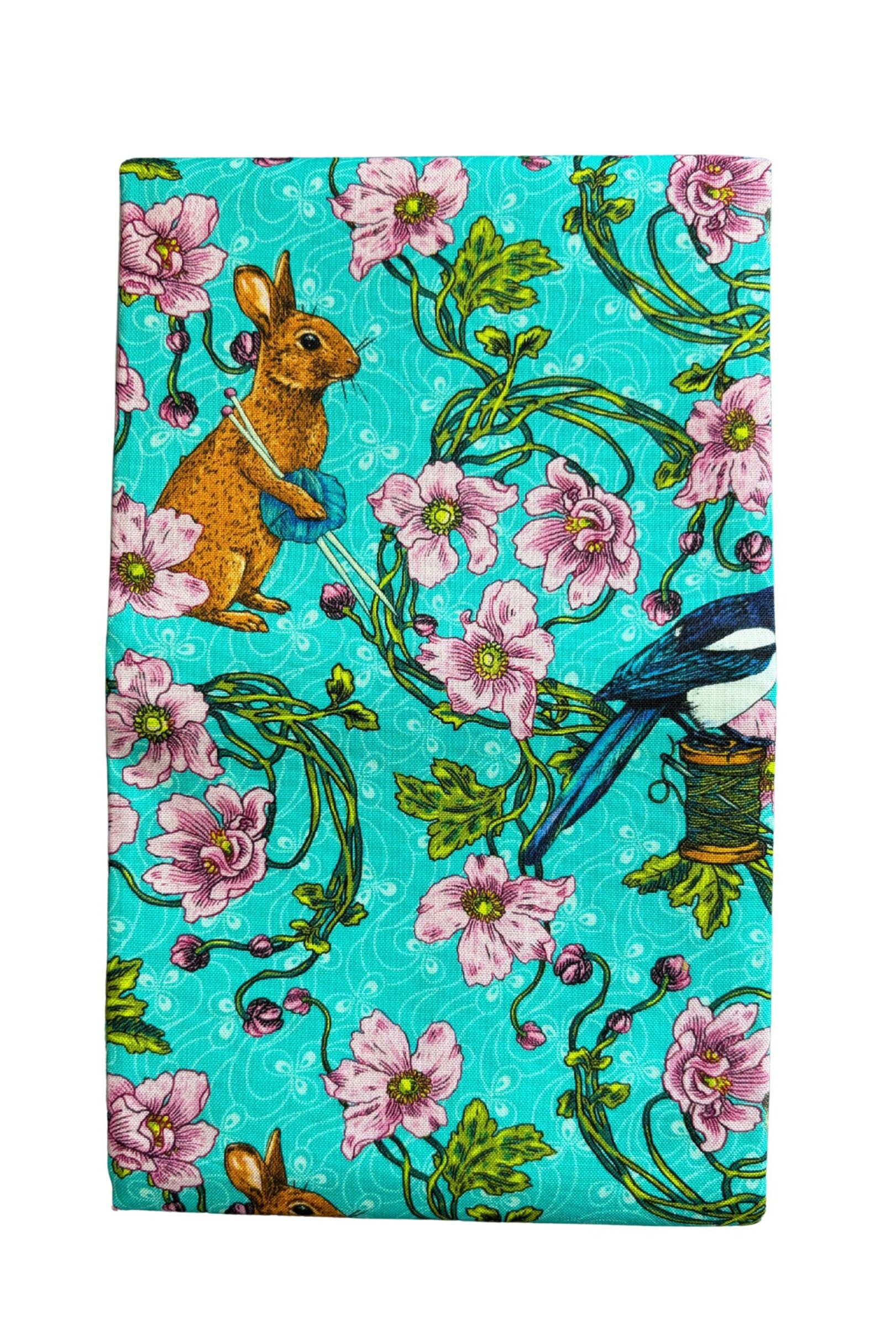 Pink/Teal Animal Floral Quilt Fabric | Free Spirit Language of Love | 1 Yard Precut