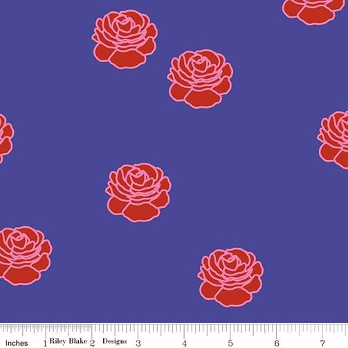Red/Pink/Purple Floral Quilt Fabric | Riley Blake Botanic Blast | 1 Yard Precut