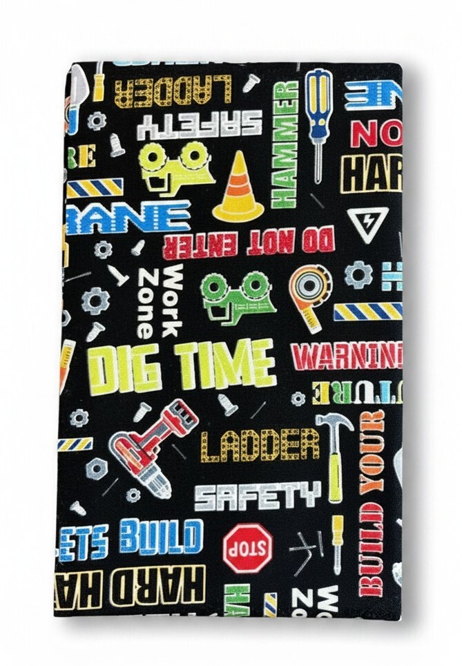 Tools and Trucks on Black Quilt Fabric | Glow in the Dark Benartex Construction Crew | 1 Yard Precut