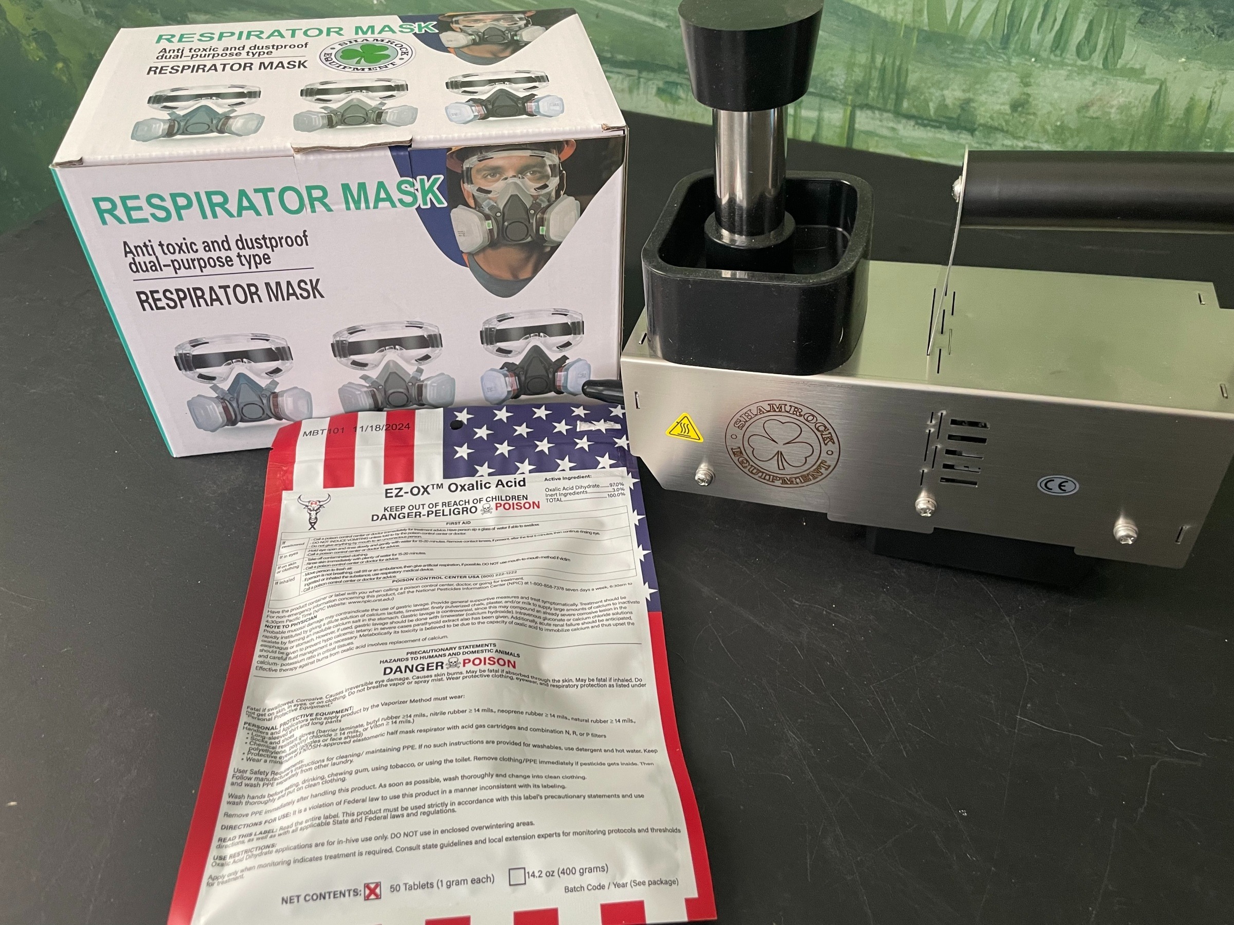 Shamrock Vaporizor Kit Includes half face Resp, Goggles, 1 Bag Mikes EZ-OX OA-WVBA CONF SPECIAL