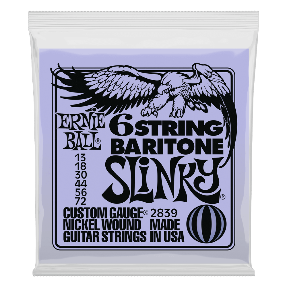 Ernie Ball Slinky 6-String w/ small ball end Baritone Guitar Strings 13-72 Gauge