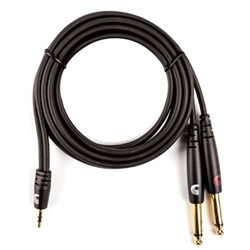 D'addario PW-MPTS-06 Custom Series 1/8” to Dual 1/4” Audio Cables